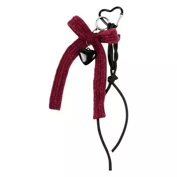 Retro Handmade Knitted Bowknot and Heart Charm Key Holder Bag Pendant Accessories Stylish Car Key Ring for Daily Use A