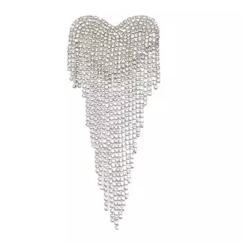 Retro Heart Tassel Epaulette Beaded Shoulder Jewelry Delicate Brooch Men Women 2