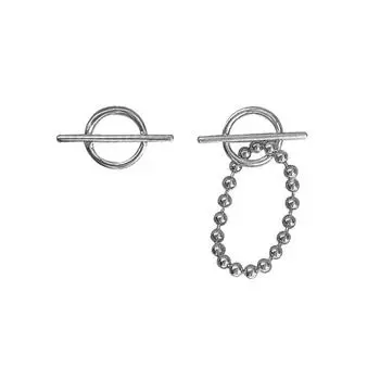 Ретро хип-хоп тонкие серьги женственность индивидуальность мода геометрические асимметричные серьги-цепочки с бусинами