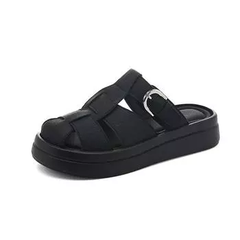 Retro hollow bag head slippers women s 2025 summer new versatile lightweight casual sandals women s muffin beach half drag women 35