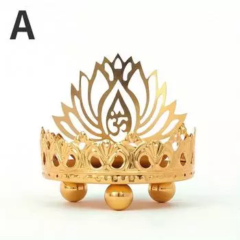 Retro Hollow Carved Tealight Candle Holder Buddha Ghee Lamp Holder Light Desktop Decoration Ornaments Buddhist Supplies A