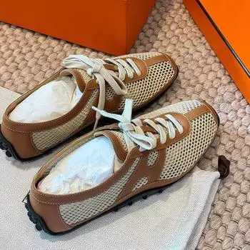 Retro hollow mesh shoes women s summer breathable new ballet single shoes casual sports woven non-slip flat shoes 35