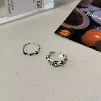 Retro Hollow Rose Ring Women s 925 Sterling Silver Literary Classical Niche Accessories High-end Stacked Ring Fashion opening adjustable