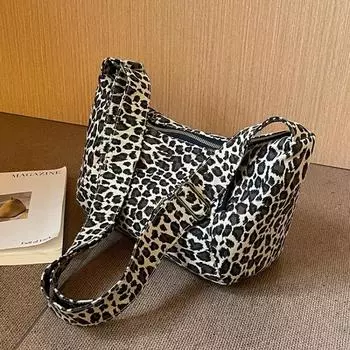 Ретро-холщовая сумка с леопардовым принтом для отдыха и отдыха, повседневная, модная, универсальная, вместительная, для шитья, сумки через плечо для женщин
