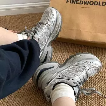 Retro Hong Kong style shows small feet, retro platform dad shoes women s 2025 new spring light student sports shoes 35 бордовый