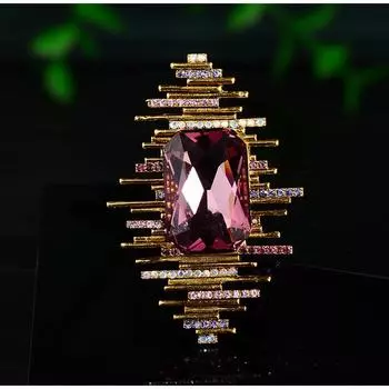 Ретро хрустальная ромбовидная брошь женская модная изысканная брошь для пиджака, костюма, индивидуального темпераментного корсажа