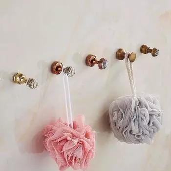 Ретро хрустальный настенный крючок бронзовая вешалка для пальто шляпа вешалка для дома ванная комната декоративный крючок мебельная фурнитура ручки с винтами чёрный