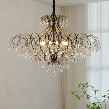 Ретро хрустальный светильник, роскошный и большой светильник для спальни, гостиной, основной светильник, светильник для столовой Diameter-6 headlight