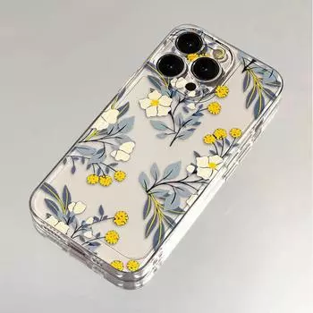 Ретро-художественное цветочное женское прозрачное покрытие для телефона iPhone 16 15 14 13 12 11 Pro Max X XR XS Max 8 7 Plus SE 2020 противоударный силиконовый прозрачный чехол для телефона Apple 15ProMax