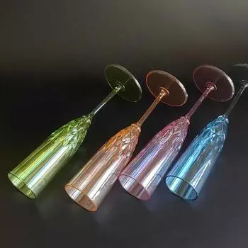 Ретро-имитация стекла Европейский пластиковый бокал для вина Бокал для вина Бокал для красного вина с резьбой Стакан для сока и воды оранжевый