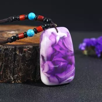 Retro imitation purple beeswax long sweater chain simple versatile necklace women s fashion pendant pendant ethnic style accessories