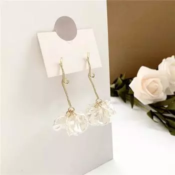 Ретро имитация лепестков ракушек персонализированные длинные серьги-гвоздики с жемчугом для женщин золотой