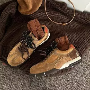 Retro inner height increase women s autumn new leather platform casual sports shoes versatile women 35