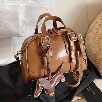 Ретро иностранный стиль ниша масло воск кожа портативная подушка сумка универсальная текстура мессенджер женская сумка no pendant красный