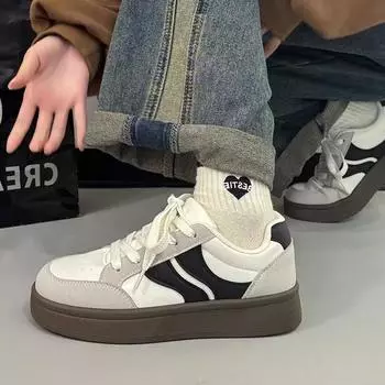 Retro ins style niche white college skateboard shoes 2024 spring new little white shoes versatile shoes casual shoes 35 белый