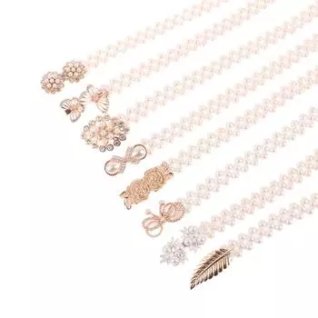 Ретро искусственный жемчуг пояс цепочка на талию женский универсальный элегантный эластичный пояс с бриллиантами джинсы платье одежда аксессуары as the picture