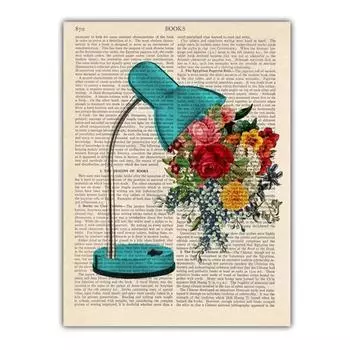 Ретро искусство старая электрическая картина на холсте радио настольная лампа телефон постер офис настенное искусство гостиная украшение дома фреска без рамки 21*30cm No Frame