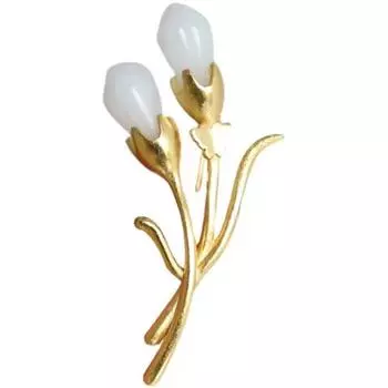 Ретро Изысканный Высококлассный Стиль Личность Дикий Золотой Цвет Магнолия Брошь Корсаж Аксессуары Для Одежды