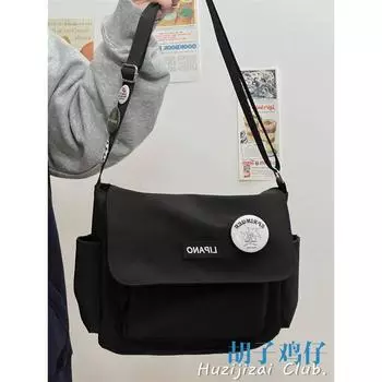 Retro Japanese Class Minimalist All-Matching Shoulder Bag Vice Factory Edition Black
