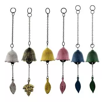 Retro Japanese Iron Wind Chimes Durable Material, Soft Sound Outdoor Garden Decoration, Lucky Temple Bells 55KF