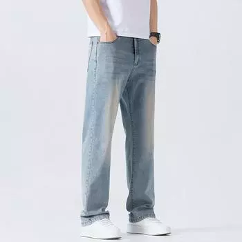 Retro Jeans Men s Slim Summer Thin Loose Straight Men s Pants 28