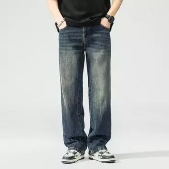 Retro Jeans Men s Spring New Style Old Straight Loose American Casual Pants 28