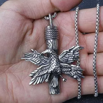 Retro Jewelry Flying Eagle Titanium Steel Pendant Necklace Eagle Pendant ,A Gift for My Boyfriend 5*5CM