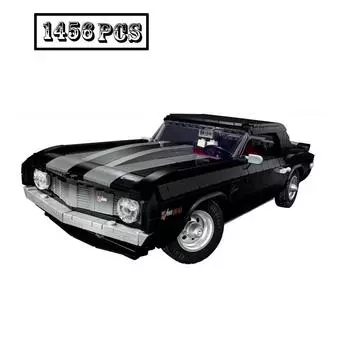 Ретро-кар Camaro, строительные блоки, модель спортивного автомобиля, кирпичи, игрушки для мальчиков, рождественский подарочный набор No original Box