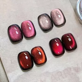 Ретро карамельный цвет квантовая вспышка кошачий глаз пудра, маникюр красно-коричневый вспышка стеклянные бусины шпат кошачий глаз пудра маникюр своими руками