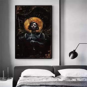 Ретро картина маслом Святой Темный плакат Украшение стены Домашнее украшение спальни 21cm30cm NoFrame