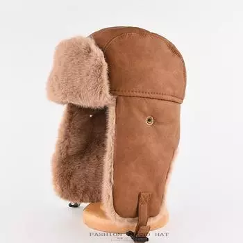 Ретро-кепка Lei Feng для мужчин и женщин, зимняя утепленная хлопковая кепка для защиты ушей, катания на лыжах, велоспорта, кожаная кепка One Size серый