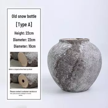 Ретро керамическая банка в стиле ваби-саби: Ваза с цветочным орнаментом в стиле потертости для прихожей или ТВ-тумбы