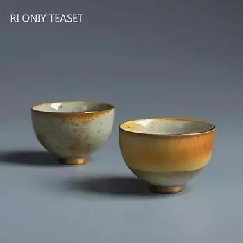 Ретро-керамическая чашка для медитации, дорожная миска для чая ручной работы, мастер-чашка для чая, аксессуары для китайского чайного сервиза 5.8x4cm 40ml