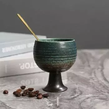 Ретро керамическая кофейная чашка креативный кубок грубая керамика молочная цветочная чашка домашний кофейный столик аксессуары керамические чашки с ложкой 170ml