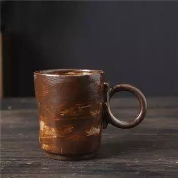 Ретро Керамическая Кофейная Чашка Ручной Пунш Подвесное Ухо Кофейная Керамическая Чашка Бытовая Высококлассная Послеобеденный Чай Грубая Керамика Керамическая Чашка 160ml