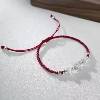 Ретро китайский стиль регулируемый браслет ручной работы из плетения для женщин и девочек модный браслет из бисера в виде цветка лотоса ювелирные изделия подарки чёрный