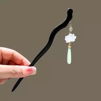 Ретро китайский стиль вилки для волос деревянные/ацетатные палочки для волос цветочные заколки для волос подвеска головные украшения цветочный пучок для волос ювелирные изделия