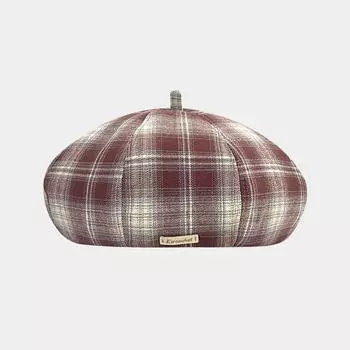 Ретро классический клетчатый берет женский повседневный шляпа художника британский Out Of The Street универсальная шляпа с маленьким тыквенным лицом One Size