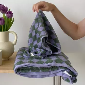 Ретро-клетчатое чистое хлопковое пляжное банное полотенце, полосатое впитывающее полотенце для ванной, для дома, отеля, для улицы, удобные полотенца, полотенце для рук 34x76cm 120g