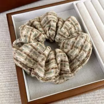 Ретро Клетчатый Твидовый Ободок Головная Веревка для Женщины Девушки Простой Темпераментная Повязка на Голову Обруч для Волос Модная Резинка для Волос Аксессуары для Волос Новинка
