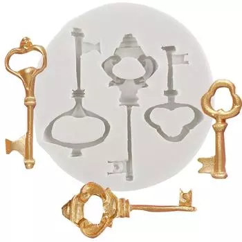 Ретро ключ, силиконовые формы, кекс, топпер, форма для помадки, инструменты для украшения торта, форма для конфет, полимерная глина, формы для шоколадной мастики