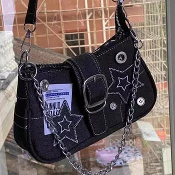 Ретро-кнопка Американский английский Плакат Сумка-цепочка через плечо Новый тренд