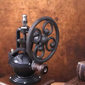 Ретро-кофемолка с качающимся колесом, бытовая кофемолка, ручная кофемолка, ручная кофемашина (с ящиком) Ferris Wheel