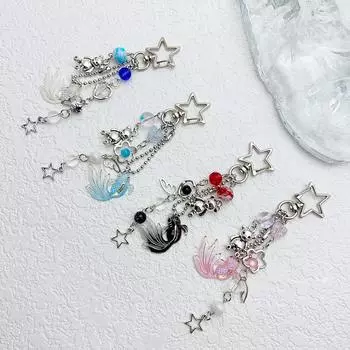 Ретро кои звезда медведь крылья цветок бисерный брелок для женщин девочек милый счастливый школьный рюкзак кулон подвесные украшения подарки