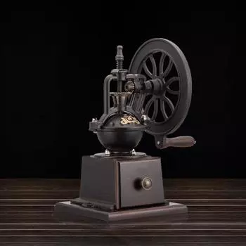 Ретро колесо обозрения, ручная кофемолка, кофемолка, ручная мельница для порошка, бытовая кофемашина 14.5x14.5x26.5cm чёрный