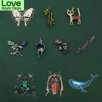 Ретро костюм роскошный дикий креативный сумка булавки броши Ins женщина девушка праздничная брошь аксессуары