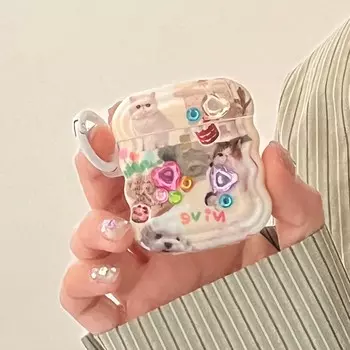 Ретро кот 3d Nice Love Imd волнистый милый мультяшный чехол для наушников для Apple Airpods 1 2 Pro 2nd 3 Беспроводная Bluetooth зарядная коробка Капа For Airpods 1 2