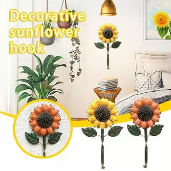 Ретро кованое железо солнце цветок украшения крючок украшения стены украшения