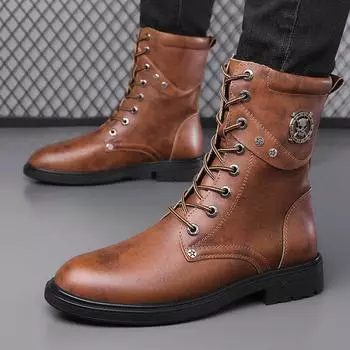 Ретро ковбойские вестерн-сапоги для мужчин осень-зима новые дизайнерские кожаные туфли мужские модные повседневные ботильоны большого размера мужские 38