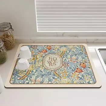 Ретро-коврики для сушки посуды на кухне, нескользящие коврики для сушки кофе, быстросохнущие подставки под столовые приборы, моющиеся подставки под столовые приборы 30x40cm